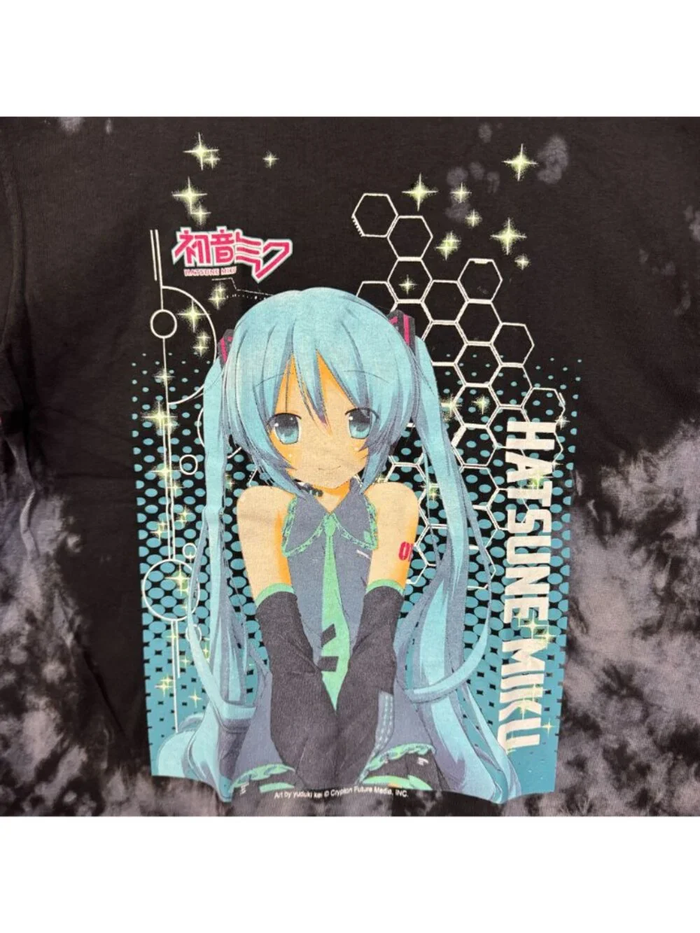 Hatsune Miku The Virtual Idol Chibi Style Anime Bleach Dye M